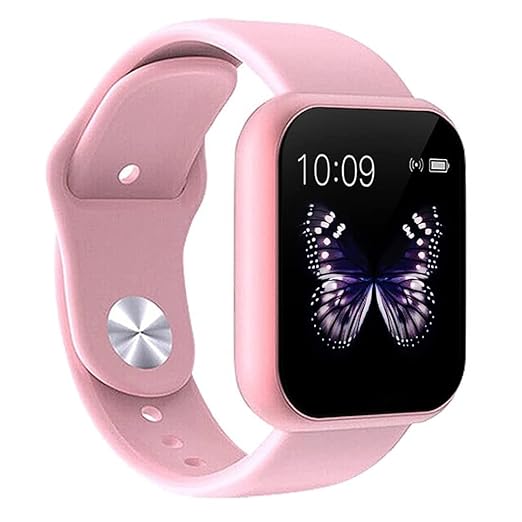 Fusion Prime TimeX D20 Plus Smartwatch | Fitness Tracker, Heart Rate & Sleep Monitor, IP68 Waterproof, Android/iOS (Pink) Fusion Prime