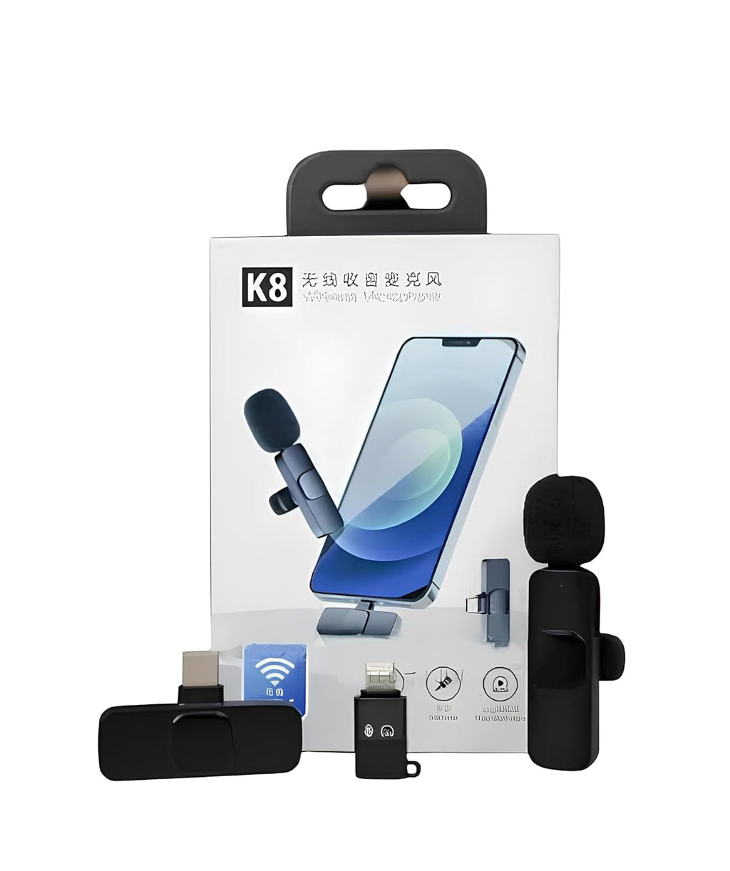 K8 Wireless Clip Microphone – Portable Mini Mic with Universal Type-C for All Devices Fusion Prime