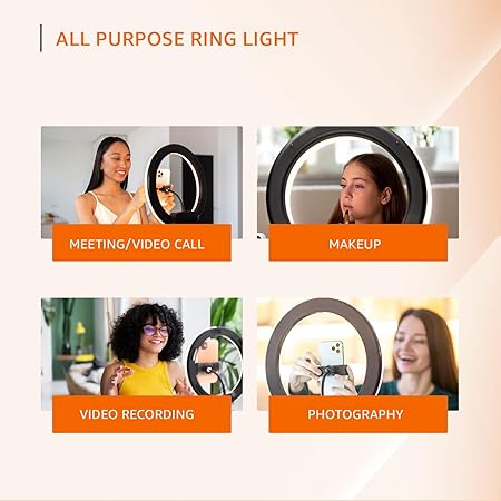 Fusion Prime GlowRing 12" RGB Ring Light | Mini Tripod, 18 RGB Modes, Dimmable Lighting for Reels, Makeup & Vlogs Fusion Prime