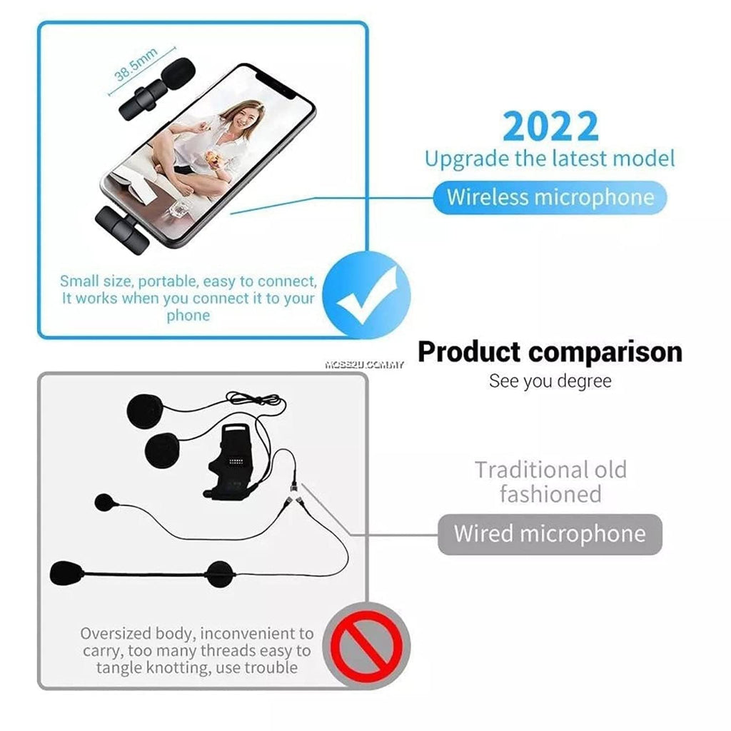 K8 Wireless Clip Microphone – Portable Mini Mic with Universal Type-C for All Devices Fusion Prime