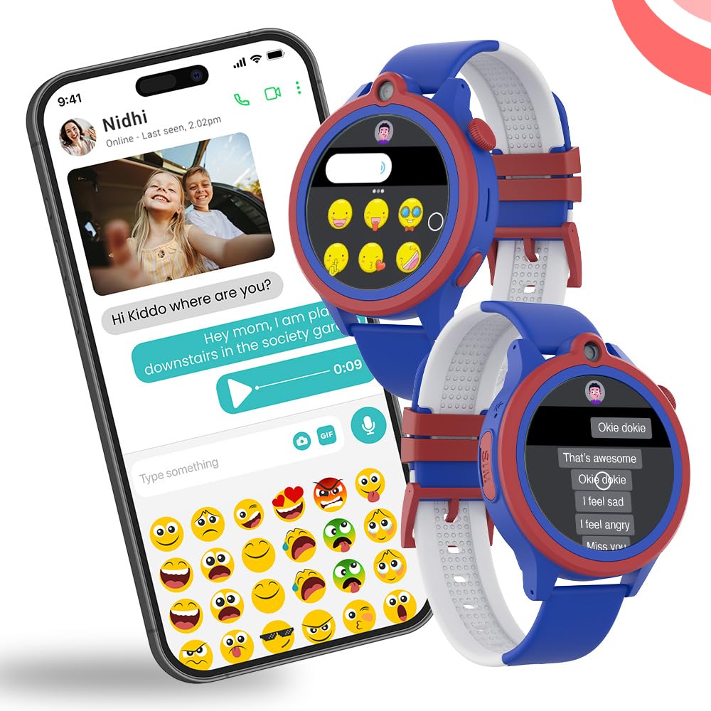 Fusion Prime TimeX Next-Gen+ Kids Smartwatch | GPS, Video Call, SOS, Heart Rate, Fever Alert, Safe Zone, SIM Support (Blue) Fusion Prime