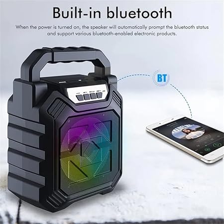 Fusion Prime BeatBox Lite Mini Bluetooth Speaker | Portable Wireless Speaker with LED Light, Deep Bass & HD Sound (Black) Fusion Prime