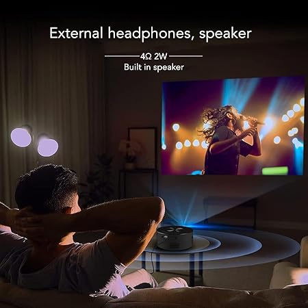Fusion Prime VisionX B47 Mini LED Projector | Portable Home Theater Projector with Smartphone Screen Mirroring, Compatible with Android/iOS/Tablet, Compact Design for Movies, Kids & Travel (Matte Black) Fusion Prime