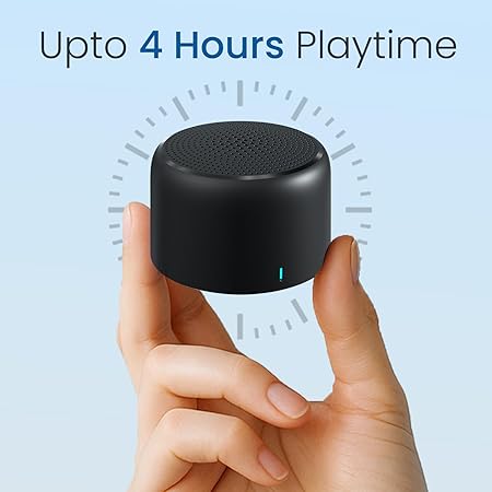 Fusion Prime BeatBox Pico 5W Mini Portable Bluetooth Speaker | HD Sound with In-Built Mic, 4H Playtime, Bluetooth v5.3, Type-C Fast Charging, Lightweight Design with Strong Lanyard (Black) Fusion Prime