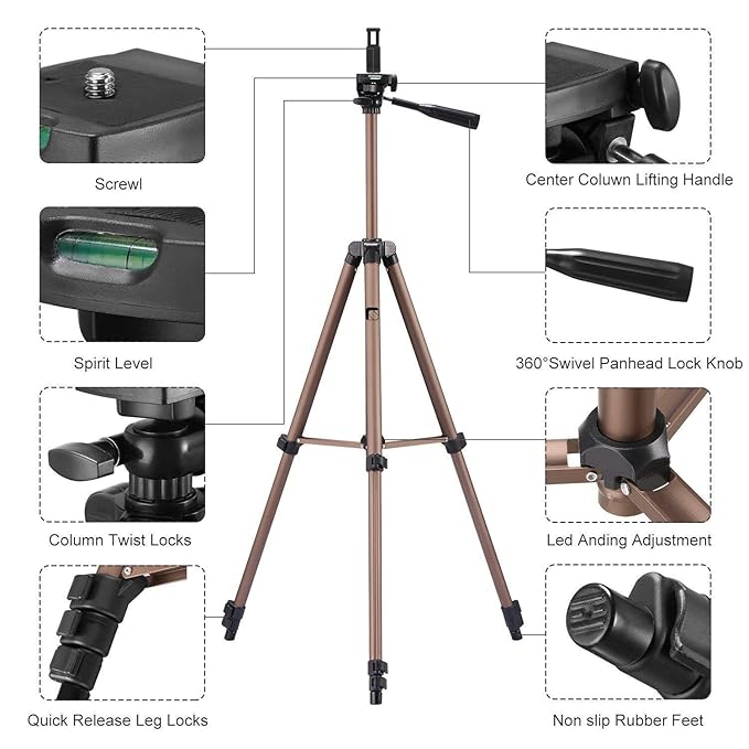 Fusion Prime SnapShot 3130 Aluminum Tripod (133CM) | Universal Lightweight Camera & Mobile Tripod Stand with Phone Holder Mount & Carry Bag – Compatible with Smartphones, GoPro & DSLR Cameras (Black) Fusion Prime