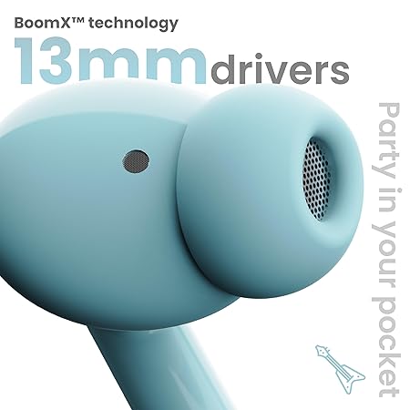 Fusion Prime SonicPods W20 True Wireless in-Ear Earbuds | 40H Playtime, ENC Mic for HD Calls, 45ms Ultra Low Latency Gaming Mode, 13mm Bass Boost Drivers, Type-C Fast Charging, IPX5 Water Resistant Touch Control TWS (Glacier Blue) Fusion Prime