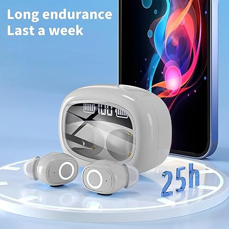 Fusion Prime SonicPods S9 Gaming TWS Earbuds with Digital Display | 25H Playtime, Type-C Fast Charging, Bluetooth v5.3, 45ms Low Latency Game Mode, ENC Clear Calling Mics, True Wireless In-Ear Earbuds (Beige) Fusion Prime