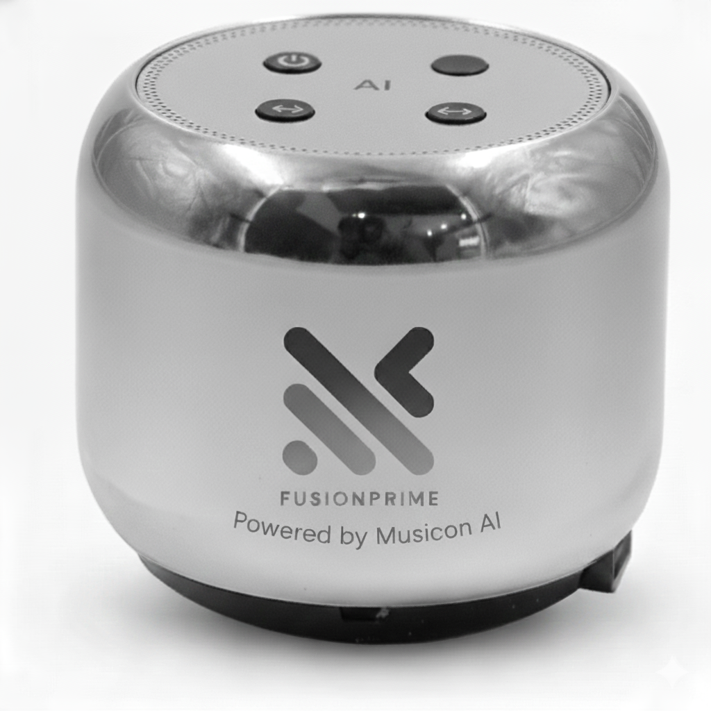 FusionPrime Pepo Mini Speaker FP110, Portable AI Song Generator, Powered by Musicon AI, Bluetooth, 5GB Storage, 2-Hr Playtime, Type-C Charging Fusion Prime