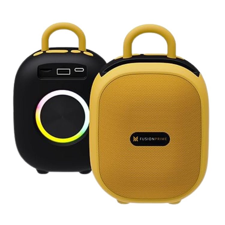 Fusion Prime BoomX 12 Portable Bluetooth Speaker | 12W Powerful Sound, 8H Playtime, FM Mode, Rubberized Finish, Bluetooth v5.3, Mono Channel Speaker (Yellow) Fusion Prime